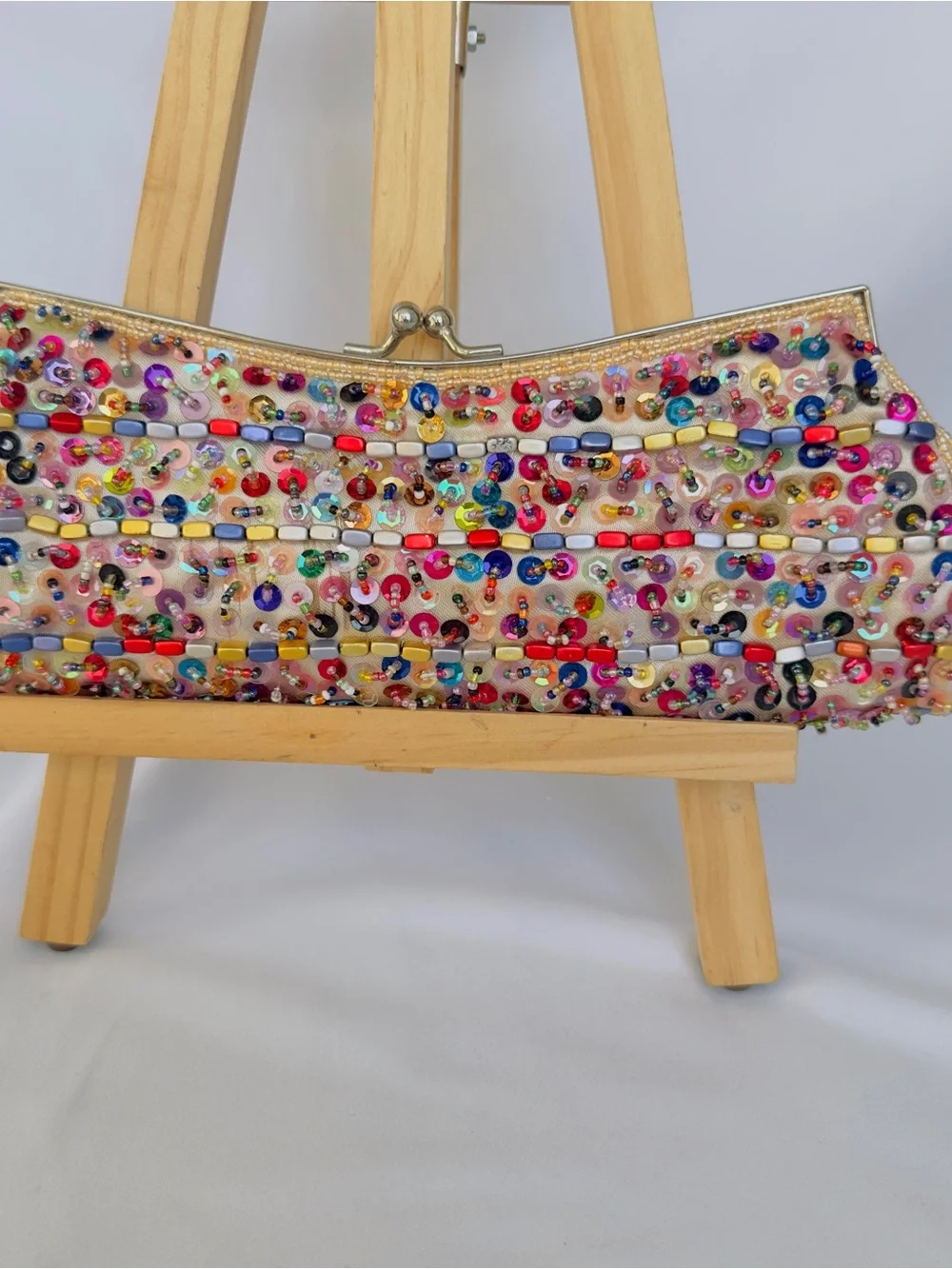 Vtg Beaded Clutch Bag Purse 10